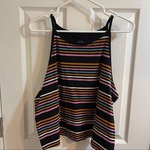 Torrid multi color stripe crop tank top